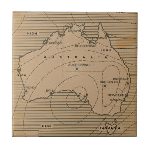 Azulejo De Cerâmica Mapa meteorológico antigo da Austrália
