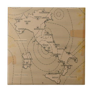 Azulejo De Cerâmica Mapa meteorológico da Itália, da Scilly e da Sarde