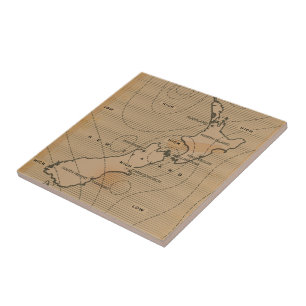 Azulejo De Cerâmica Mapa meteorológico da Nova Zelândia