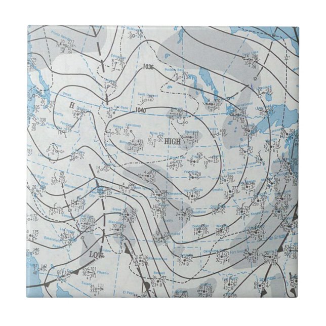 Azulejo De Cerâmica Mapa Meteorológico Nacional (Frente)
