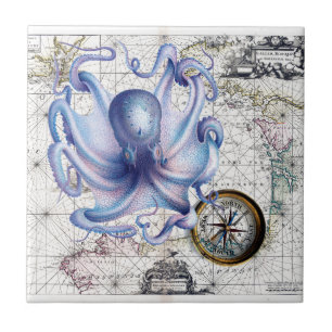 Azulejo De Cerâmica Mapa Nautica do polvo