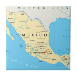Azulejo De Cerâmica Mapa político de México