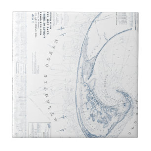 Azulejo De Cerâmica Mapa velho de Provincetown Cape Cod