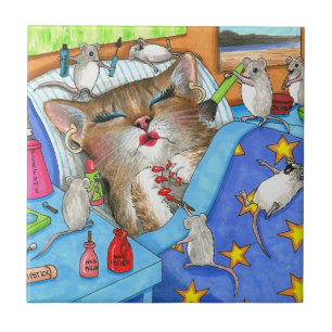 Azulejo De Cerâmica Maquete do gato 508 engraçado