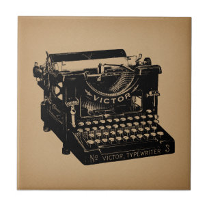 Azulejo De Cerâmica Máquina de escrever antiga máquina faseada