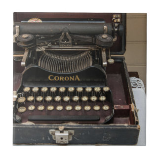 Azulejo De Cerâmica Máquina de escrever do vintage