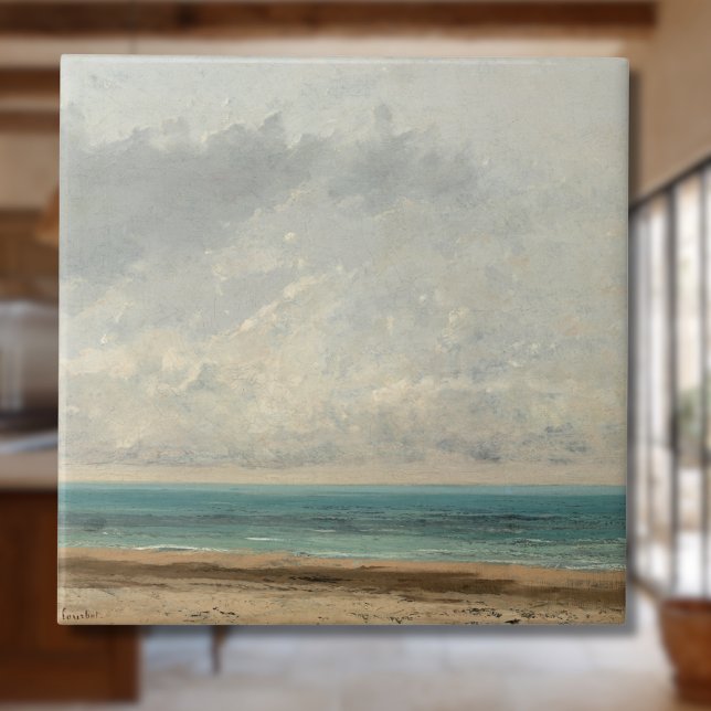 Azulejo De Cerâmica Mar Calmo - Gustave Courbet (Criador carregado)