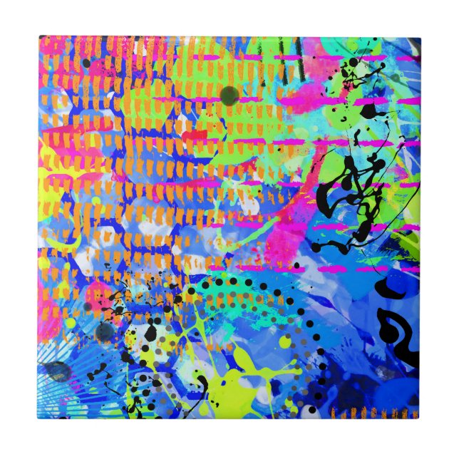 Azulejo De Cerâmica Mar de grafite 2 (Frente)