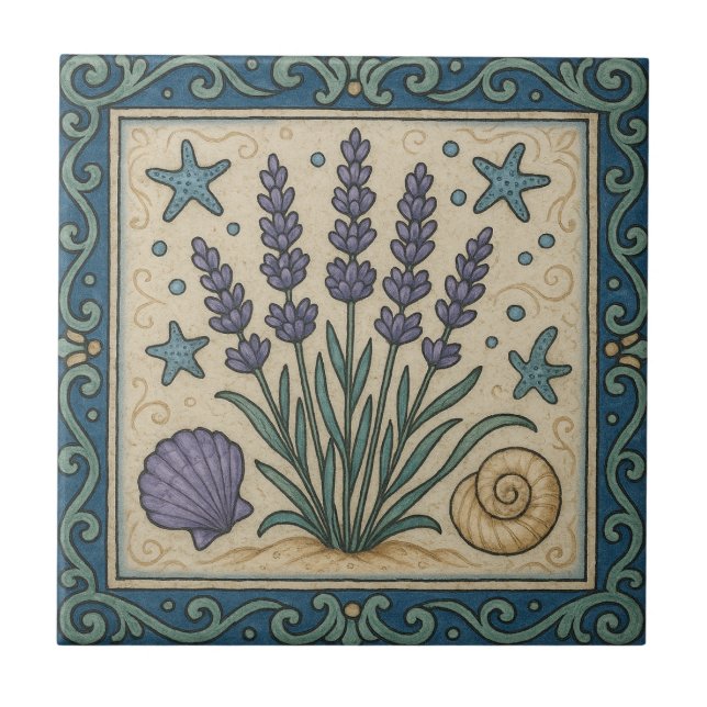 Azulejo De Cerâmica Mar de lavanda (Frente)