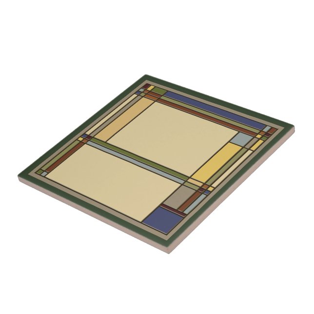 Azulejo De Cerâmica Maravilhoso padrão geométrico de Artes e Artesanat (Lateral)