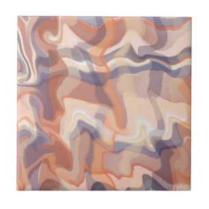 Azulejo De Cerâmica Marble boho tartan espiral laranja terracota púrpu