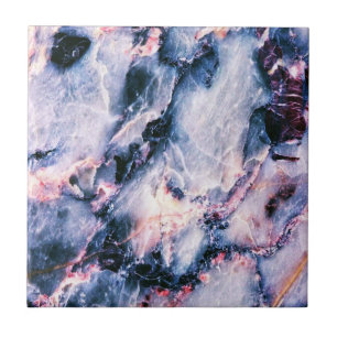 Azulejo De Cerâmica Marble Branco Colorido, Azul e Rosa