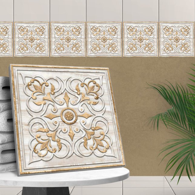 Azulejo De Cerâmica Marble e Dourado Travertino marroquino (Criador carregado)