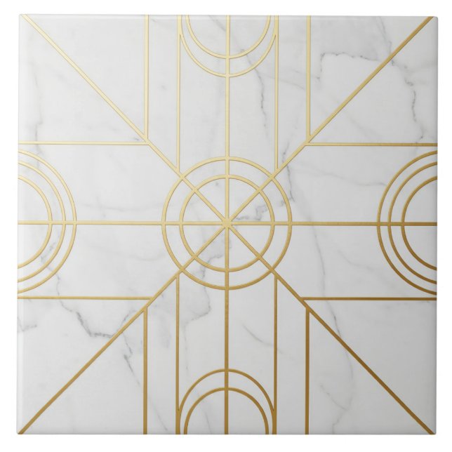 Azulejo De Cerâmica Marble & Gold Harmony (Frente)