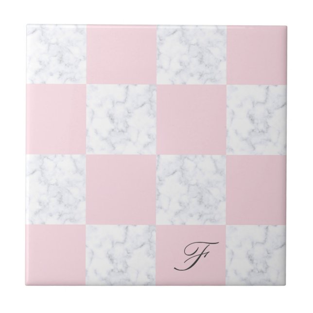 Azulejo De Cerâmica Marble pink rosa elegante (Frente)