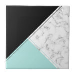 Azulejo De Cerâmica Marble preto de turquesa moderno e elegante<br><div class="desc">Marble preto de turquesa moderno e elegante</div>