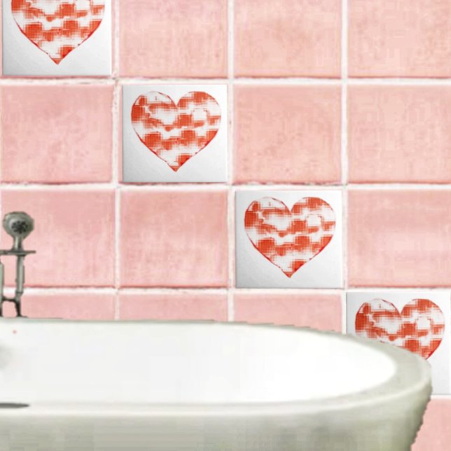 Azulejo De Cerâmica Marbled Heart (These Marbled Heart Ceramic Tiles bring out the romance in your home decor!)