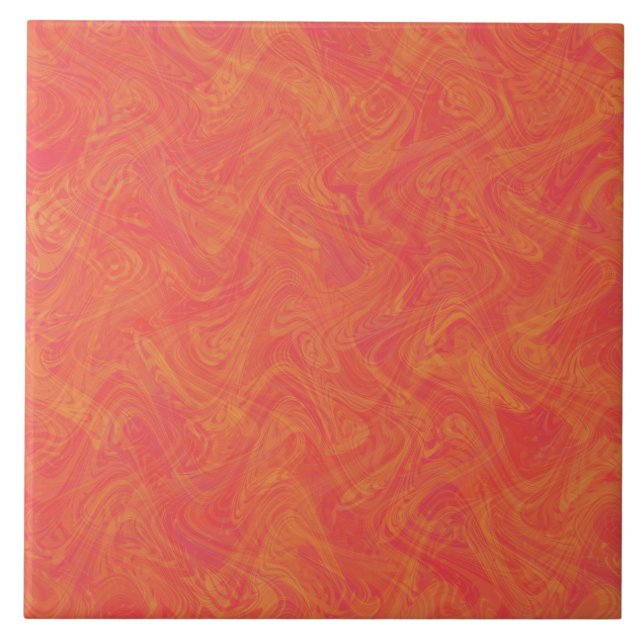 Azulejo De Cerâmica Marbling Orange Pattern (Frente)