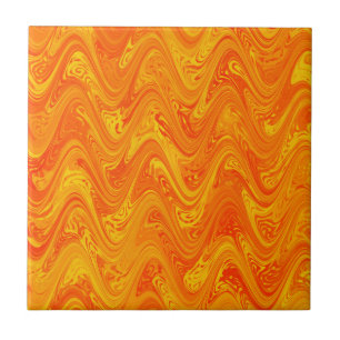 Azulejo De Cerâmica Marbling Orange Yellow Red Pattern
