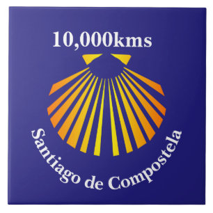 Azulejo De Cerâmica Marcador de distância do invólucro do Camino-esc