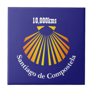 Azulejo De Cerâmica Marcador de distância do invólucro do Camino-esc