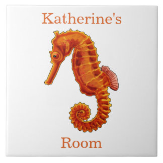 Azulejo De Cerâmica Marcador de Quarto Seahorse Kids