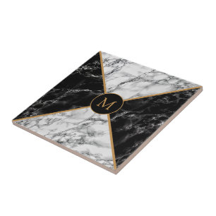 Azulejo De Cerâmica Marcar Preto e Branco - Personalizável - Exclusivo