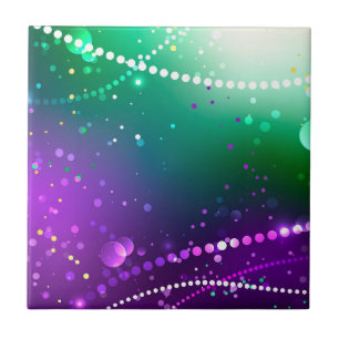 Azulejo De Cerâmica Mardi Gras Festivo Purple Background