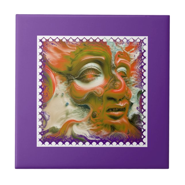 Azulejo De Cerâmica Mardi Gras Mask (Frente)