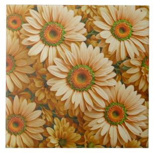Azulejo De Cerâmica Margarida amarela floral amarela