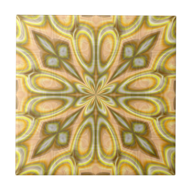 Azulejo De Cerâmica Margarida louca dourada (Frente)
