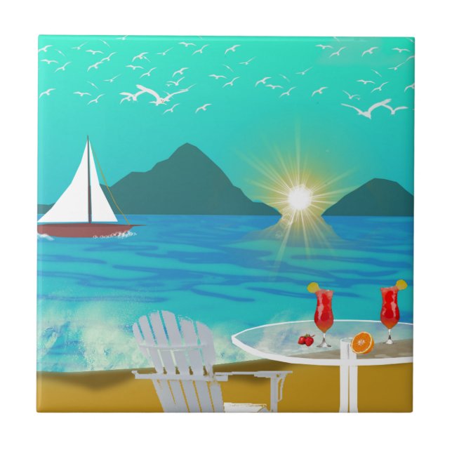 Azulejo De Cerâmica Margaritaville (Frente)