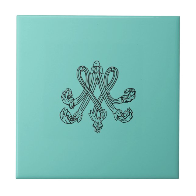 Azulejo De Cerâmica Marie Antoinette – Monogramm – Monogram initials (Frente)