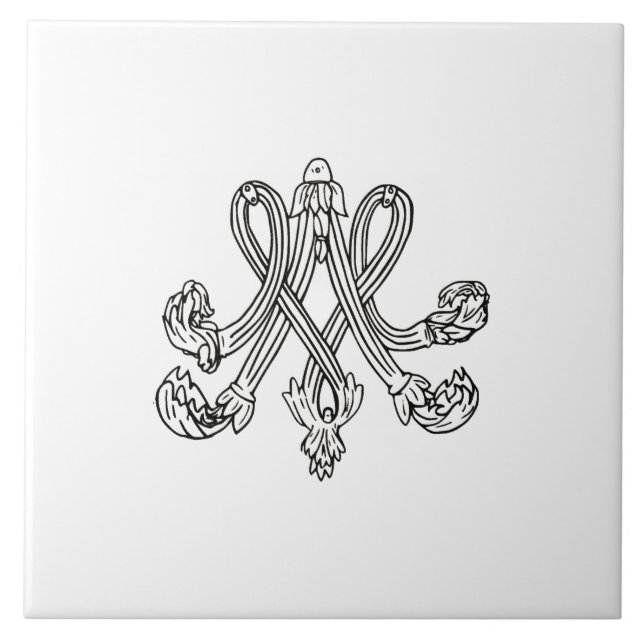 Azulejo De Cerâmica Marie Antoinette – Monogramm – Monogram initials (Frente)