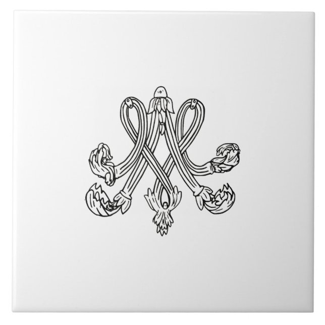 Azulejo De Cerâmica Marie Antoinette – Monogramm – Monogram initials (Frente)