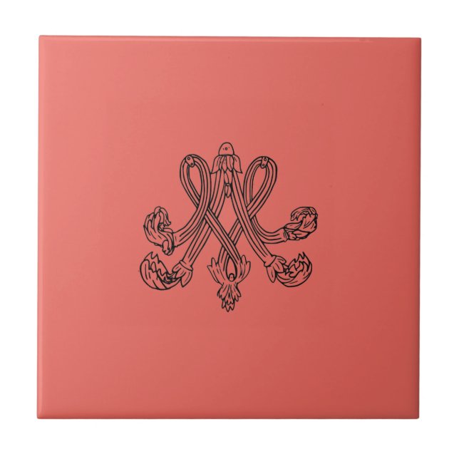 Azulejo De Cerâmica Marie Antoinette – Monogramm – Monogram initials (Frente)