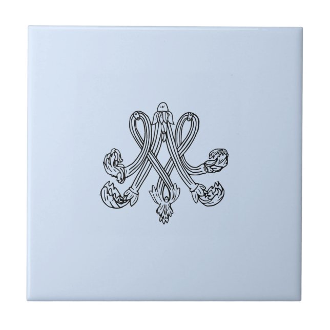 Azulejo De Cerâmica Marie Antoinette – Monogramm – Monogram initials (Frente)