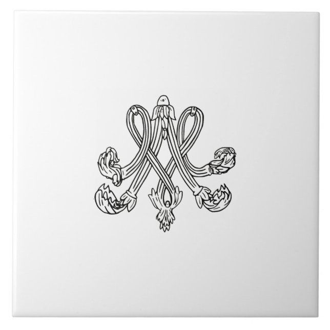 Azulejo De Cerâmica Marie Antoinette – Monogramm – Monogram initials (Frente)