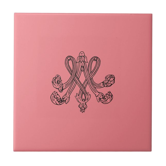 Azulejo De Cerâmica Marie Antoinette – Monogramm – Monogram initials (Frente)