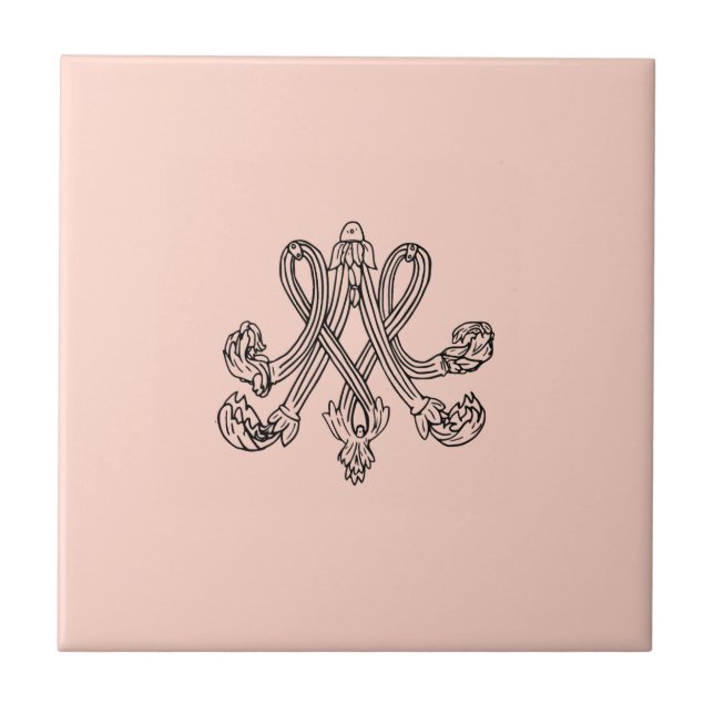 Azulejo De Cerâmica Marie Antoinette – Monogramm – Monogram initials (Frente)