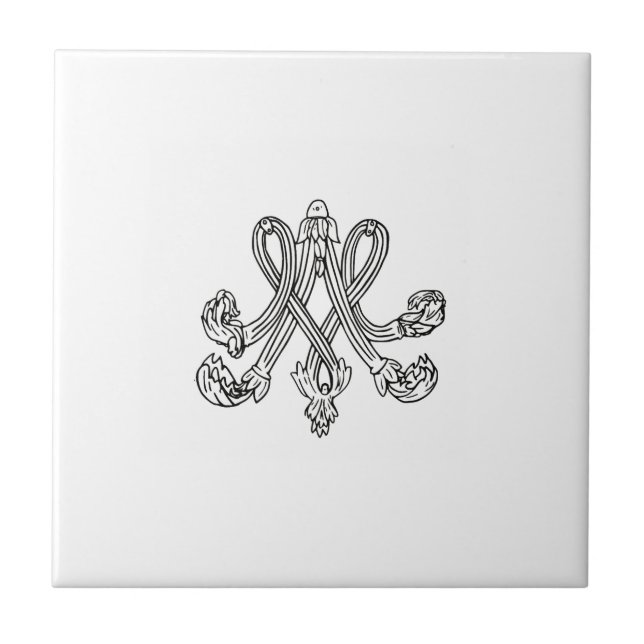 Azulejo De Cerâmica Marie Antoinette – Monogramm – Monogram initials (Frente)