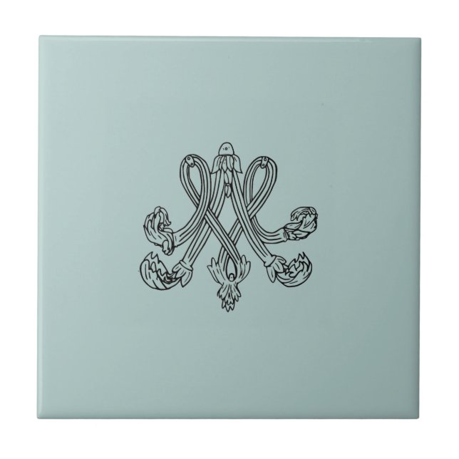 Azulejo De Cerâmica Marie Antoinette – Monogramm – Monogram initials (Frente)