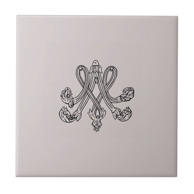 Azulejo De Cerâmica Marie Antoinette – Monogramm – Monogram initials (Frente)