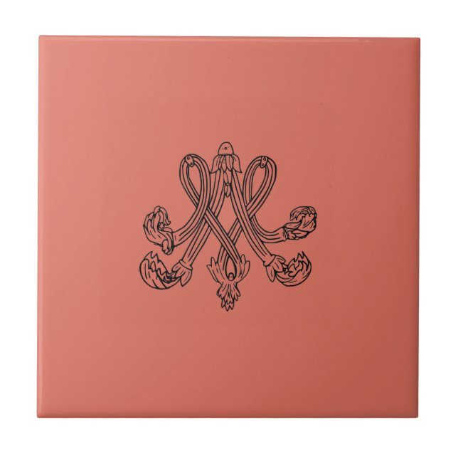 Azulejo De Cerâmica Marie Antoinette – Monogramm – Monogram initials (Frente)