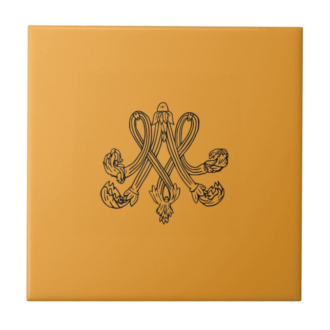 Azulejo De Cerâmica Marie Antoinette – Monogramm – Monogram initials (Frente)