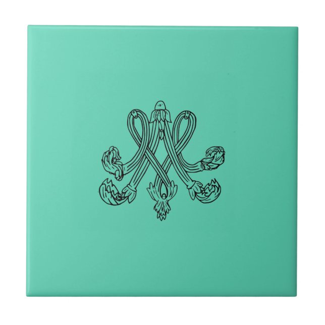 Azulejo De Cerâmica Marie Antoinette – Monogramm – Monogram initials (Frente)