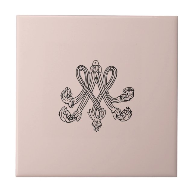 Azulejo De Cerâmica Marie Antoinette – Monogramm – Monogram initials (Frente)