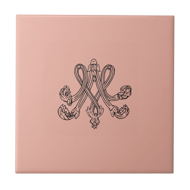 Azulejo De Cerâmica Marie Antoinette – Monogramm – Monogram initials (Frente)