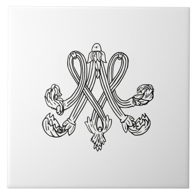 Azulejo De Cerâmica Marie Antoinette – Monogramm – Monogram initials (Frente)