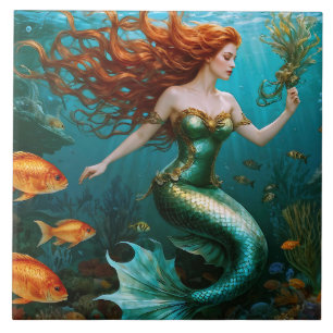 Azulejo De Cerâmica "Marielle" - Linda Sereia Dançante